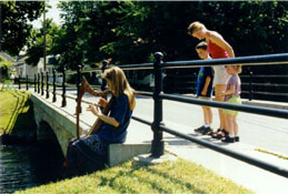Playing in Perth, Ontario, Harp Quest 2002