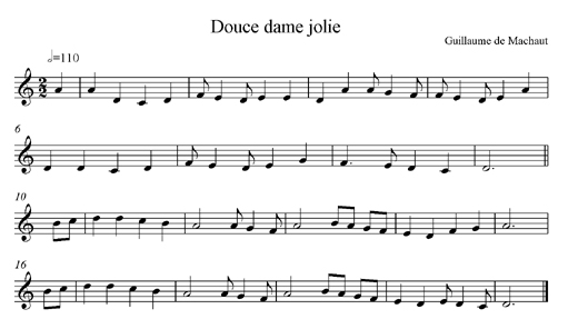 Douce Dame Jolie by Guillaume de Machaut, 14th C.